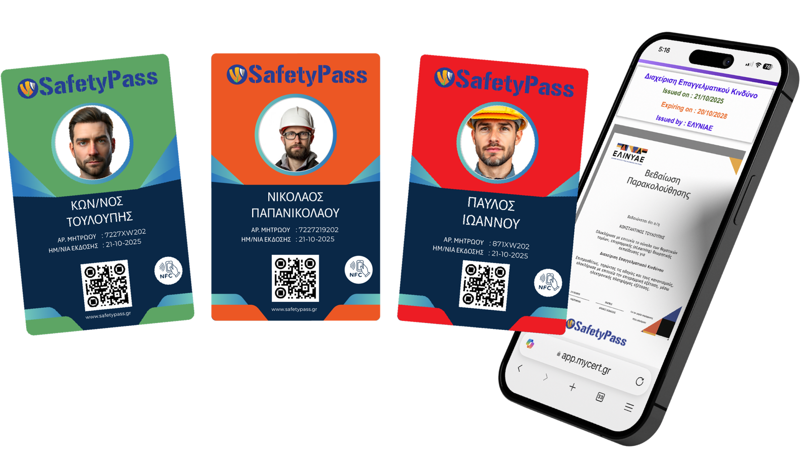Οι τρεις κάρτες SafetyPass